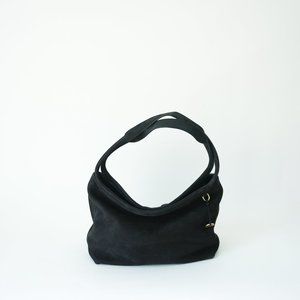 Skagen  Black Nubuck Leather Drapey Shoulder bag